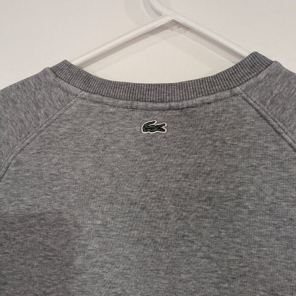 Lacoste Logo Crew Sweatshirt Heather Grey Size 14 - Picture 6 of 6